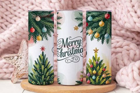 Christmas Tree Tumbler Wrap PNG Sublimation DesignSVG 