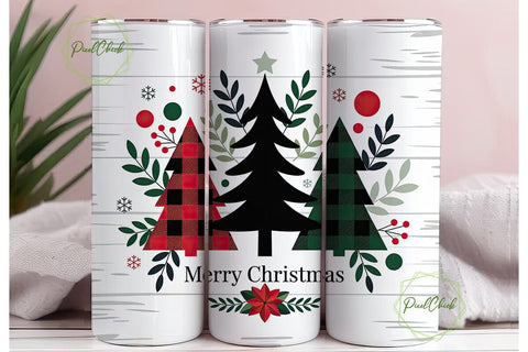 Christmas Tree Tumbler Wrap PNG Sublimation PixelChick 