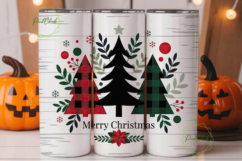 Christmas Tree Tumbler Wrap PNG Sublimation PixelChick 