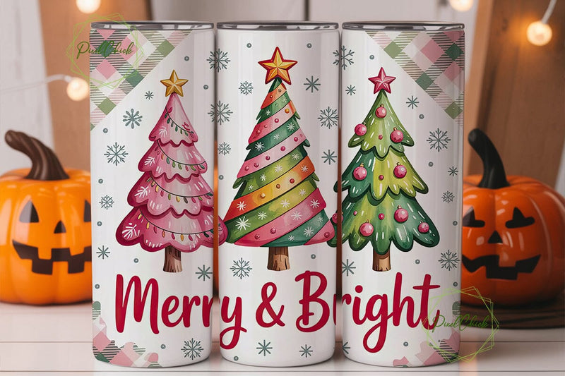 Christmas Tree Tumbler Wrap PNG Sublimation PixelChick 
