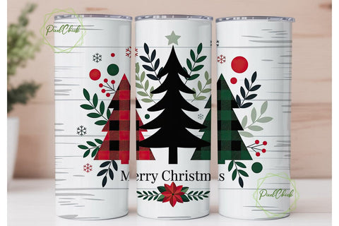 Christmas Tree Tumbler Wrap PNG Sublimation PixelChick 