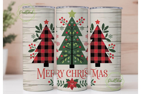 Christmas Tree Tumbler Wrap PNG Sublimation PixelChick 