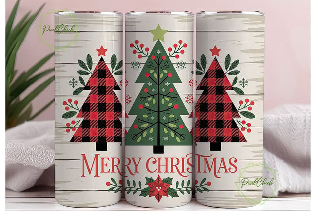 Christmas Tree Tumbler Wrap PNG Sublimation PixelChick 