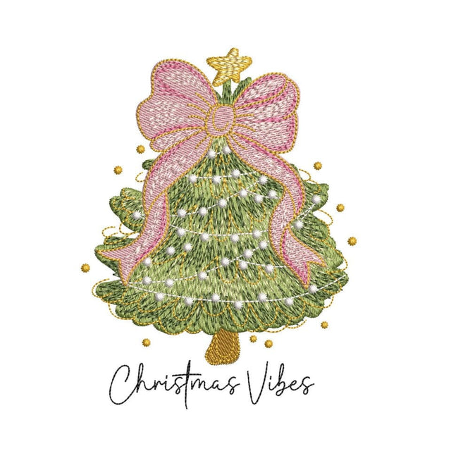 Christmas Tree Vibes Embroidery Design, 3 sizes, Instant Download Embroidery/Applique DESIGNS Nino Nadaraia 