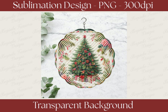 Christmas Tree Wind Spinner PNG, Quilted Holiday Garden Spinner Design, Vintage Christmas Sublimation, Digital Download for DIY Gifts Sublimation Keepsake Treasures Designs LLC. 