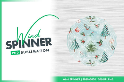 Christmas tree wind spinner round design Sublimation Regulrcrative 