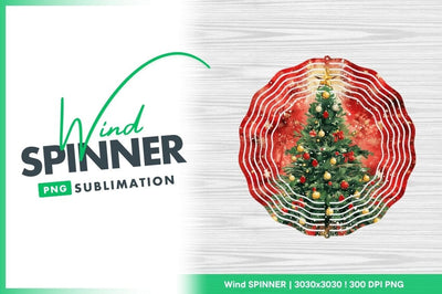 Christmas tree wind spinner round sublimation design Sublimation Regulrcrative 