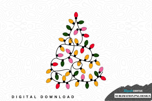 Christmas tree with lights sublimation png design Sublimation Regulrcrative 