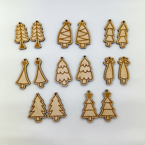 Christmas Tree Wood Earring Bundle Laser SVG File SVG Crafting With Brenna 