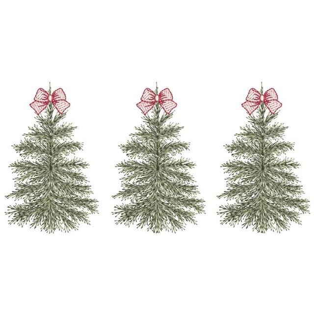 Christmas Trees Coquette Bow Embroidery Design, 3 sizes, Instant Download Embroidery/Applique DESIGNS Nino Nadaraia 