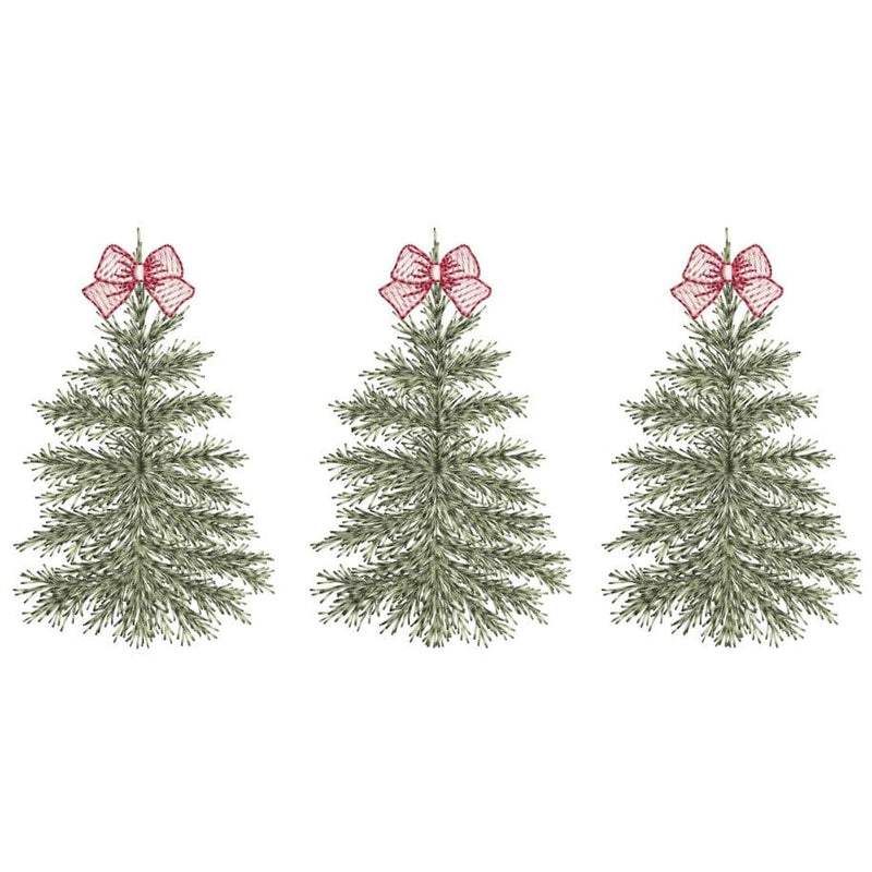 Christmas Trees Coquette Bow Embroidery Design, 3 sizes, Instant Download Embroidery/Applique DESIGNS Nino Nadaraia 