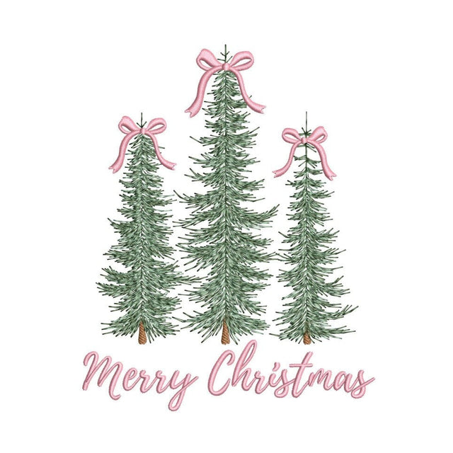 Christmas Trees Coquette Bow Embroidery Design, 3 sizes, Instant Download Embroidery/Applique DESIGNS Nino Nadaraia 