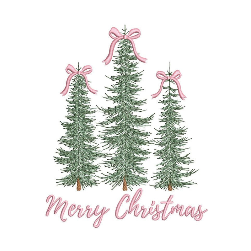 Christmas Trees Coquette Bow Embroidery Design, 3 sizes, Instant Download Embroidery/Applique DESIGNS Nino Nadaraia 