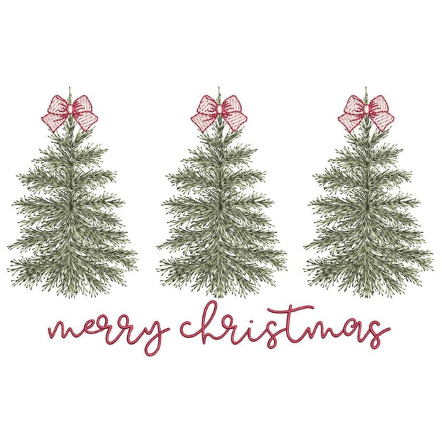 Christmas Trees Coquette Bow Embroidery Design, 3 sizes, Instant Download Embroidery/Applique DESIGNS Nino Nadaraia 