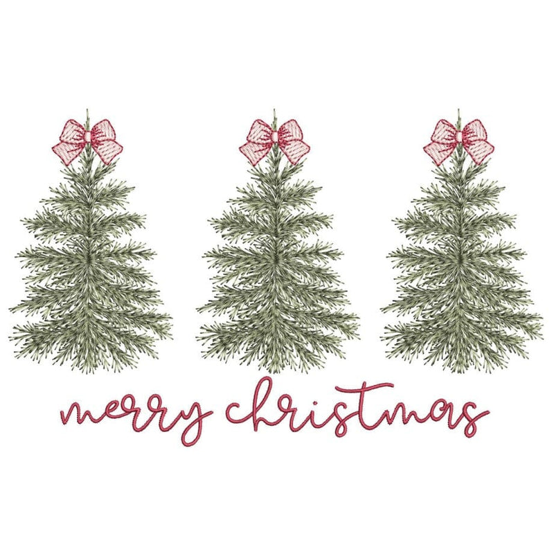 Christmas Trees Coquette Bow Embroidery Design, 3 sizes, Instant Download Embroidery/Applique DESIGNS Nino Nadaraia 