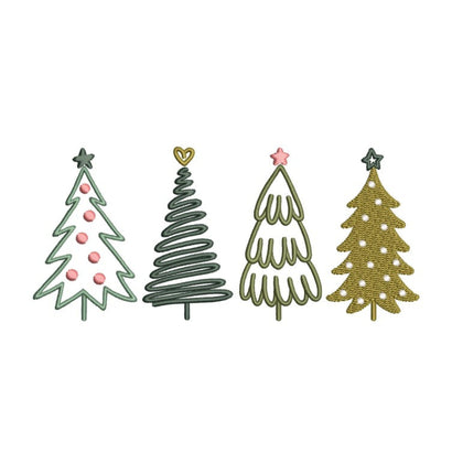 Christmas Trees Embroidery Design, Xmas Tree embroidery, 4 sizes, Instant download Embroidery/Applique DESIGNS Nino Nadaraia 