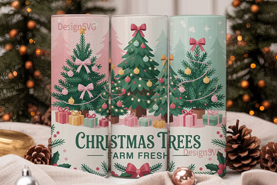 Christmas Trees Farm Fresh 20oz Tumbler Sublimation DesignSVG 