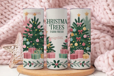Christmas Trees Farm Fresh 20oz Tumbler Sublimation DesignSVG 