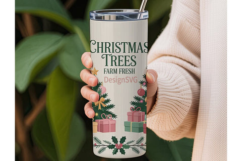 Christmas Trees Farm Fresh 20oz Tumbler Sublimation DesignSVG 
