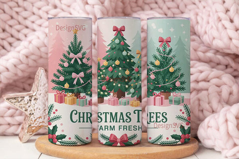 Christmas Trees Farm Fresh 20oz Tumbler Sublimation DesignSVG 