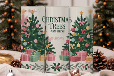 Christmas Trees Farm Fresh 20oz Tumbler Sublimation DesignSVG 