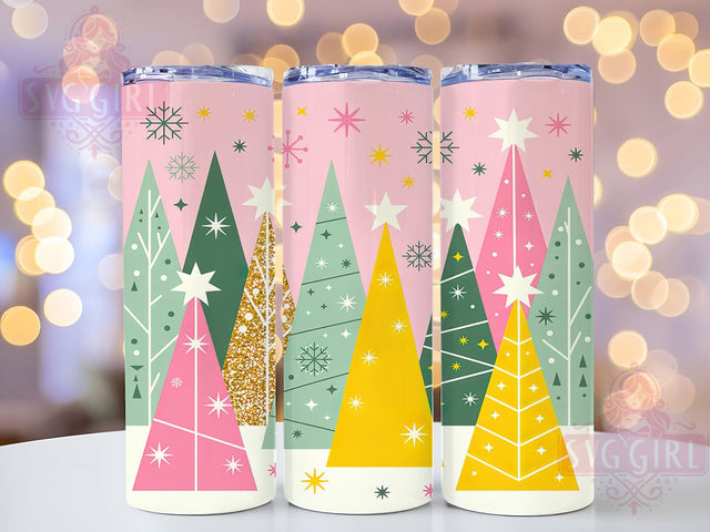 Christmas Trees Holiday Tumbler, Festive Holiday Tumbler, 20Oz Sublimation, Holiday Tree Printable, Winter Christmas Design, Festive Season Wrap, Xmas Tree Pattern Sublimation SvggirlplusArt 