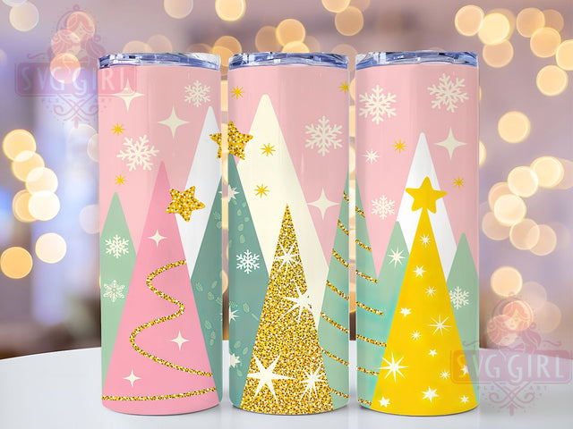 Christmas Trees Holiday Tumbler, Festive Holiday Tumbler, 20Oz Sublimation, Holiday Tree Printable, Winter Christmas Design, Festive Season Wrap, Xmas Tree Pattern Sublimation SvggirlplusArt 