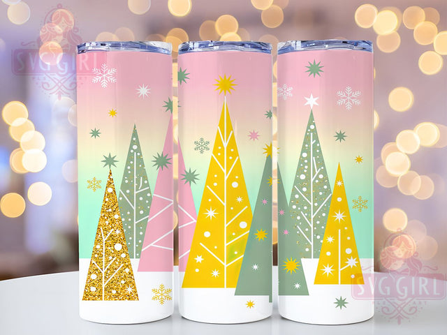Christmas Trees Holiday Tumbler, Festive Holiday Tumbler, 20Oz Sublimation, Holiday Tree Printable, Winter Christmas Design, Festive Season Wrap, Xmas Tree Pattern Sublimation SvggirlplusArt 