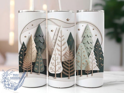 Christmas Trees Holiday Tumbler, Holiday Sublimation Design, Festive Cup Art, 20oz Xmas Tumbler, Whimsical Tree Mug, Stylish Christmas Cup, Cozy Holiday Wrap Sublimation ToriDesigns 