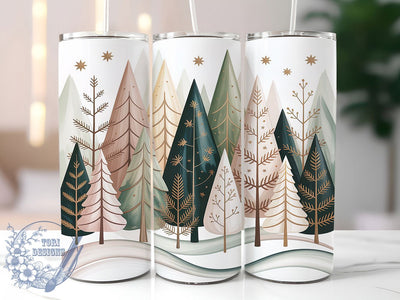 Christmas Trees Holiday Tumbler, Holiday Sublimation Design, Festive Cup Art, 20oz Xmas Tumbler, Whimsical Tree Mug, Stylish Christmas Cup, Cozy Holiday Wrap Sublimation ToriDesigns 