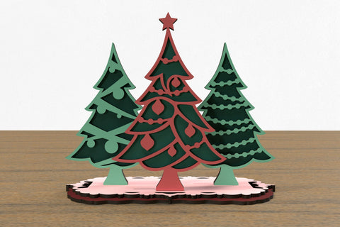 Christmas Trees on Stand 3D laser cut files SVG Angel on Empire 