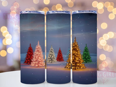 Christmas Trees Winter Tumbler, Holiday Tree Wrap, Festive Tree Sublimation, 20oz Christmas Tumbler, Seasonal Tree Art, Winter Forest Mug, Snowy Tree Cup Sublimation SvggirlplusArt 