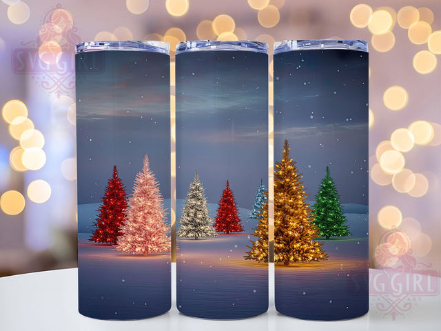 Christmas Trees Winter Tumbler, Holiday Tree Wrap, Festive Tree Sublimation, 20oz Christmas Tumbler, Seasonal Tree Art, Winter Forest Mug, Snowy Tree Cup Sublimation SvggirlplusArt 