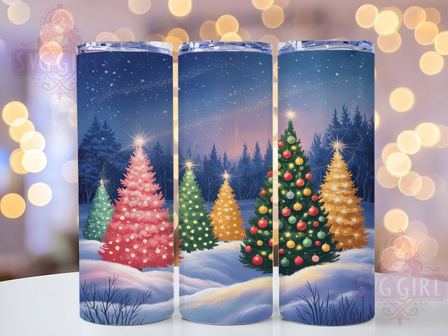 Christmas Trees Winter Tumbler, Holiday Tree Wrap, Festive Tree Sublimation, 20oz Christmas Tumbler, Seasonal Tree Art, Winter Forest Mug, Snowy Tree Cup Sublimation SvggirlplusArt 