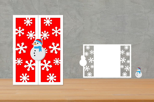 Christmas Trifold Papercut, Gatefold Christmas card SVG zafrans studio 