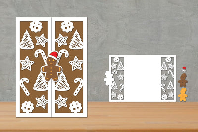 Christmas Trifold Papercut, Gatefold Christmas card SVG zafrans studio 
