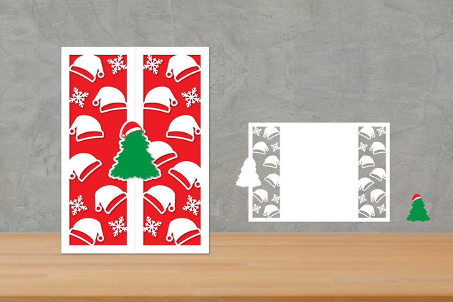 Christmas Trifold Papercut, Gatefold Christmas card SVG zafrans studio 