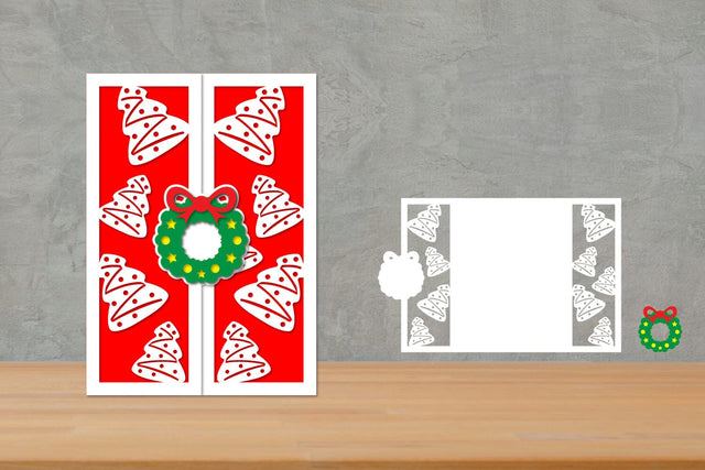 Christmas Trifold Papercut, Gatefold Christmas card SVG zafrans studio 