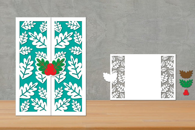 Christmas Trifold Papercut, Gatefold Christmas card SVG zafrans studio 