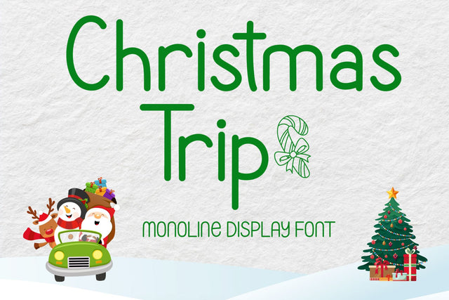 Christmas Trip Font AEN Creative Store 