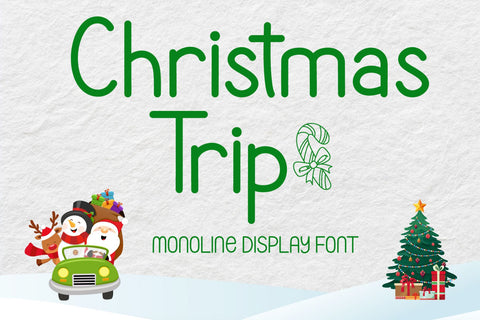 Christmas Trip Font AEN Creative Store 