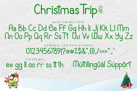 Christmas Trip Font AEN Creative Store 