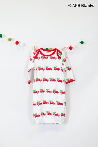 CHRISTMAS: Truck Collection Pajamas ARB Blanks Baby Gown 0-3M 