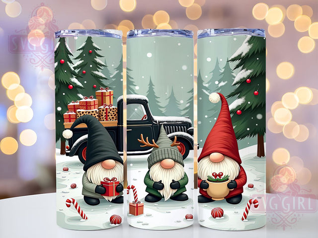 Christmas Truck Gnome, 20oz Tumbler Wrap, Sublimation PNG, Holiday Tumbler Design, Gnome Tumbler, Digital Download, Christmas Decor Tumbler Sublimation SvggirlplusArt 