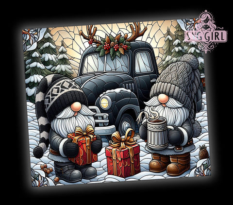 Christmas Truck Gnome, 20oz Tumbler Wrap, Sublimation PNG, Holiday Tumbler Design, Gnome Tumbler, Digital Download, Christmas Decor Tumbler Sublimation SvggirlplusArt 