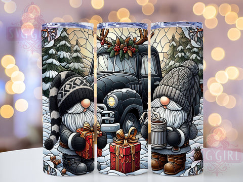 Christmas Truck Gnome, 20oz Tumbler Wrap, Sublimation PNG, Holiday Tumbler Design, Gnome Tumbler, Digital Download, Christmas Decor Tumbler Sublimation SvggirlplusArt 