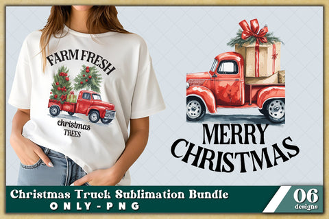 Christmas Truck PNG | Watercolor Sublimation Bundle | Junk Journal | Christmas Digital Planner | Collage Images | Digital Paper Craft Sublimation Jagonath Roy 