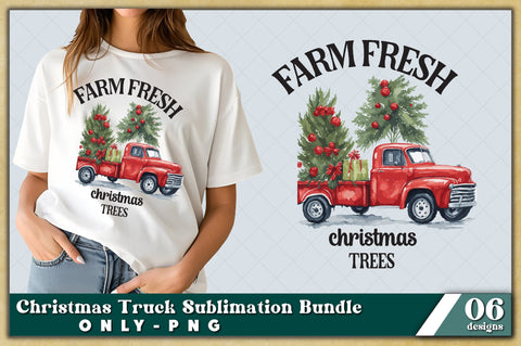 Christmas Truck PNG | Watercolor Sublimation Bundle | Junk Journal | Christmas Digital Planner | Collage Images | Digital Paper Craft Sublimation Jagonath Roy 