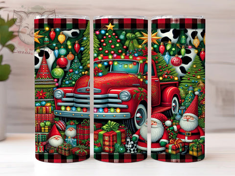 Christmas Truck Tumbler, Gnome Tumbler Wrap, Snowflake Design, 20oz Tumbler, Holiday Sublimation, Cute Gnome Gift, Digital Tumbler Wrap Sublimation Lara' s Designs 