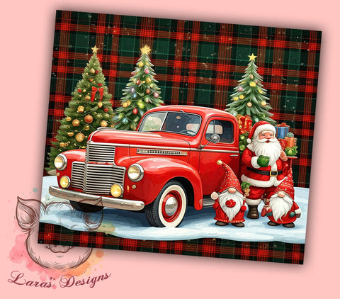 Christmas Truck Tumbler, Gnome Tumbler Wrap, Snowflake Design, 20oz Tumbler, Holiday Sublimation, Cute Gnome Gift, Digital Tumbler Wrap Sublimation Lara' s Designs 